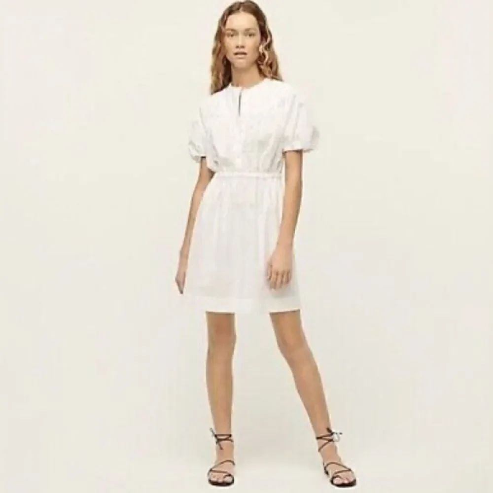 J Crew Puff Sleeve Cotton Poplin Shirtdress